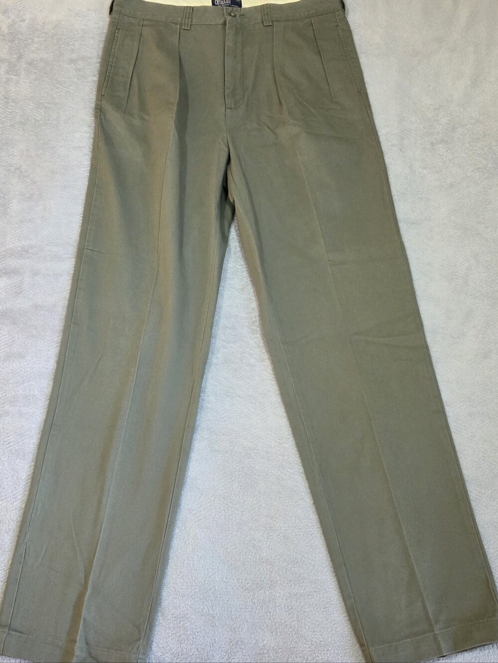 Polo Ralph Lauren Pleated Chino Pants 36x38 Olive Green